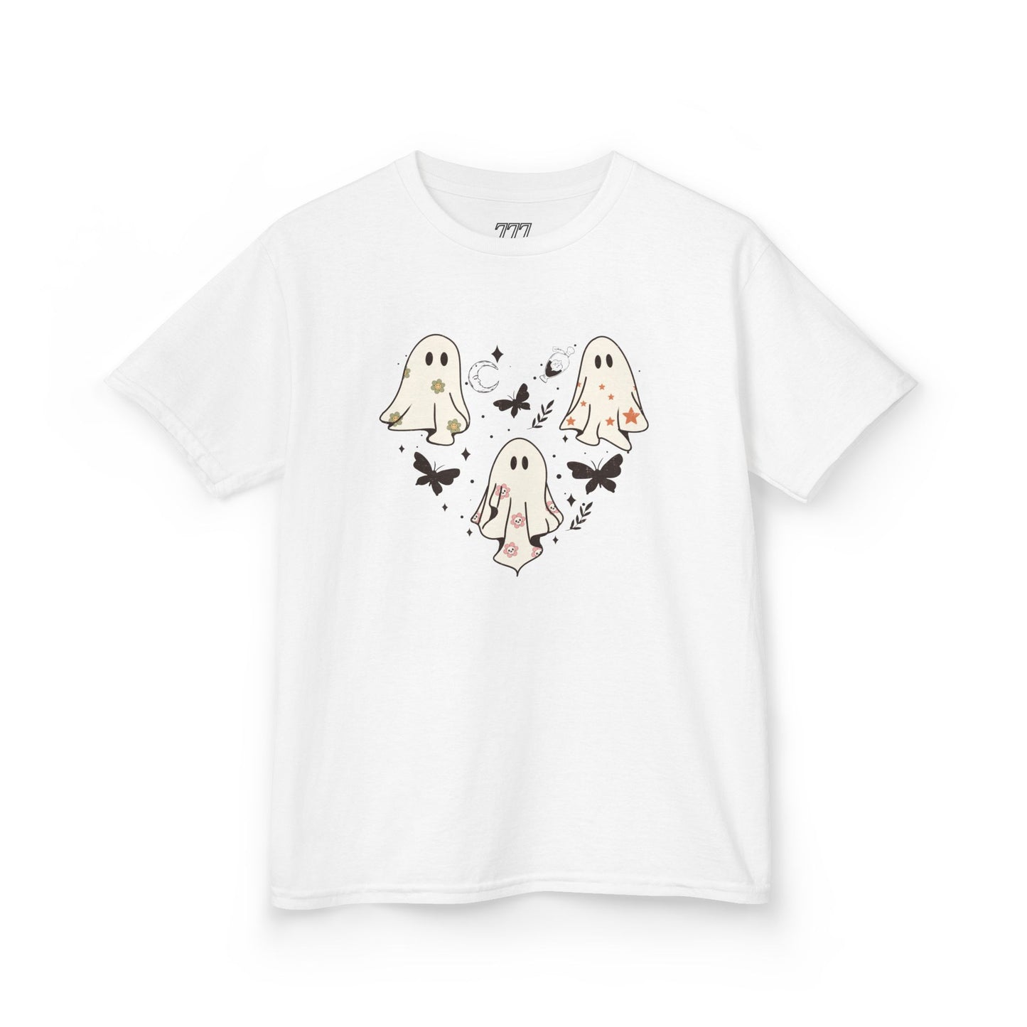 Little Ghost Heart Kids Heavy Cotton T-Shirt