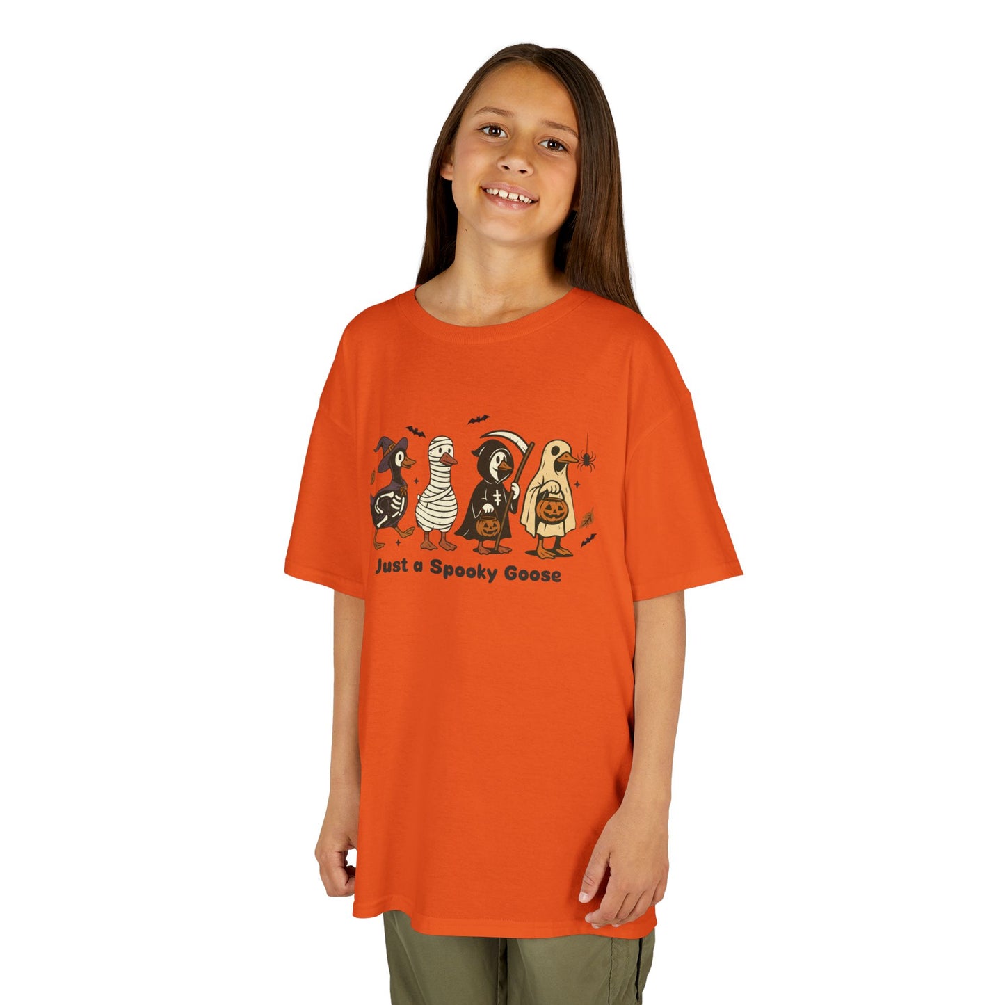 Just A Spooky Goose Kids Heavy Cotton T-Shirt
