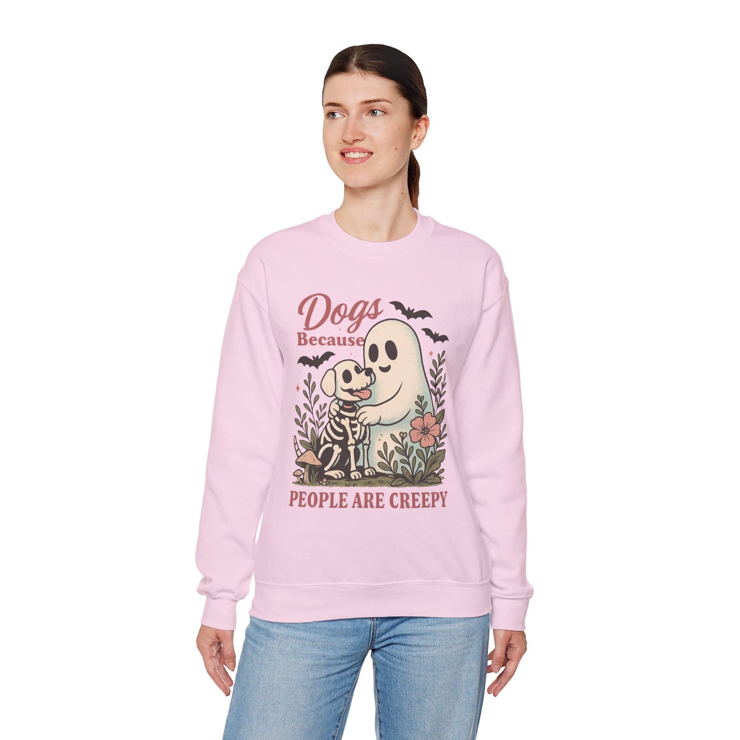 Dogs Because People Are Creepy Unisex Heavy Blend Crewneck Sweatshirt