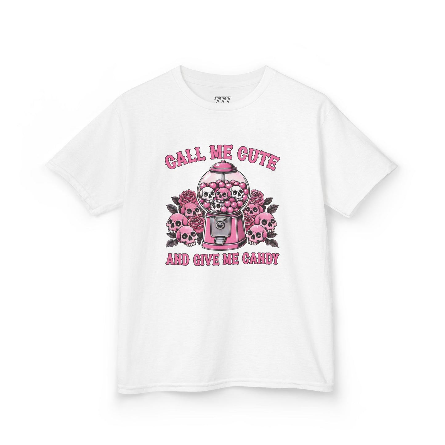 Call Me Cute And Give Me Candy Kids Heavy Cotton T-Shirt