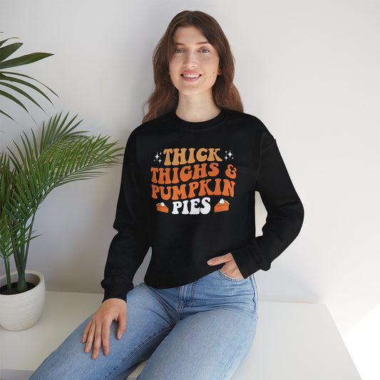 Thick Thighs & Pumpkin Pies Women’s Heavy Blend Crewneck Sweatshirt