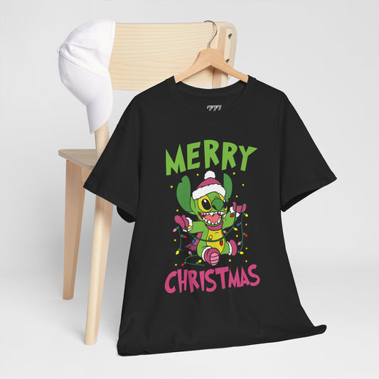 Stinch Merry Christmas T-Shirt – Funny Holiday Alien Unisex Heavy Cotton Tee