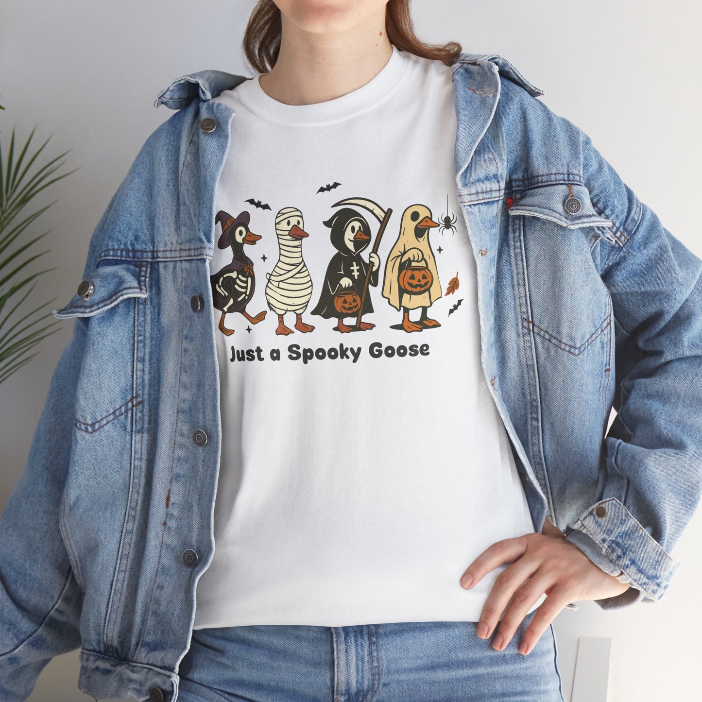 Just A Spooky Goose Unisex Heavy Cotton T-Shirt
