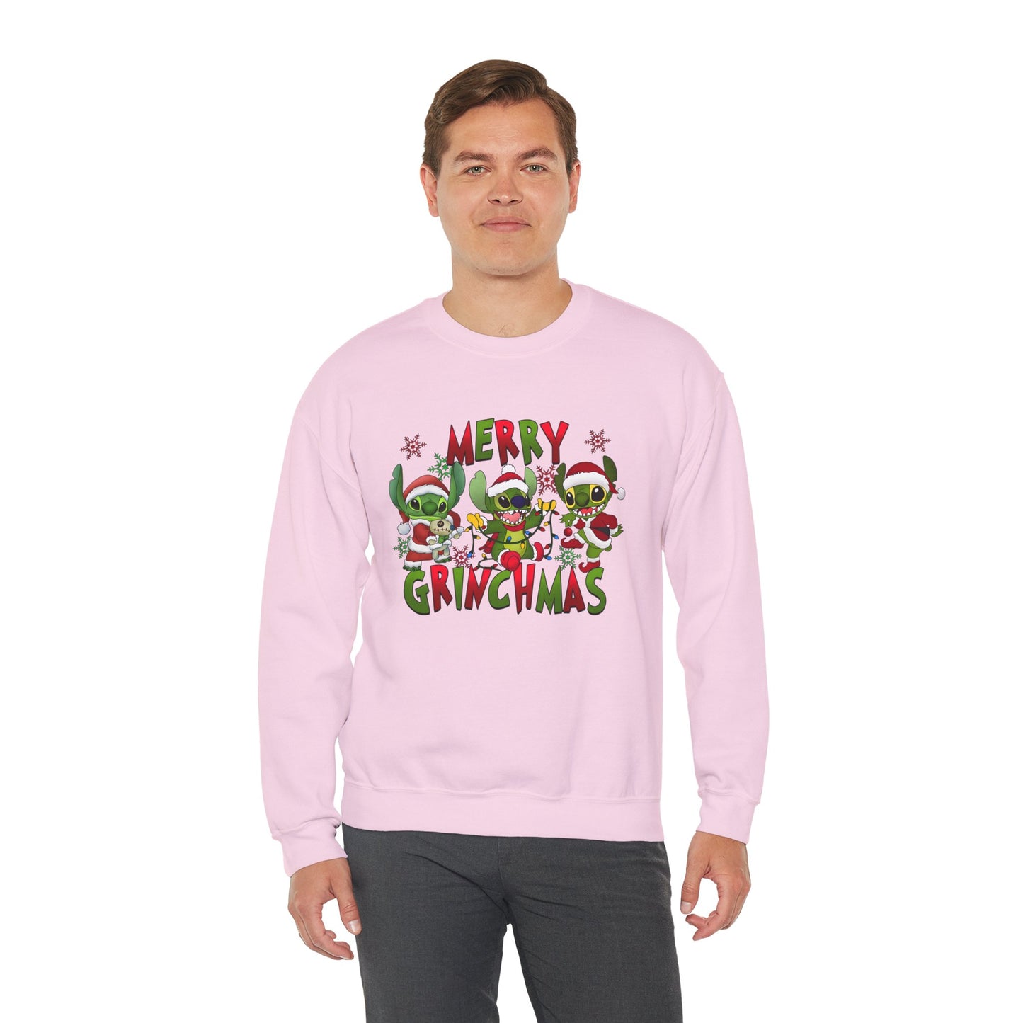 Merry Grinchmas Sweatshirt – Funny Christmas Unisex Heavy Blend Holiday Crewneck