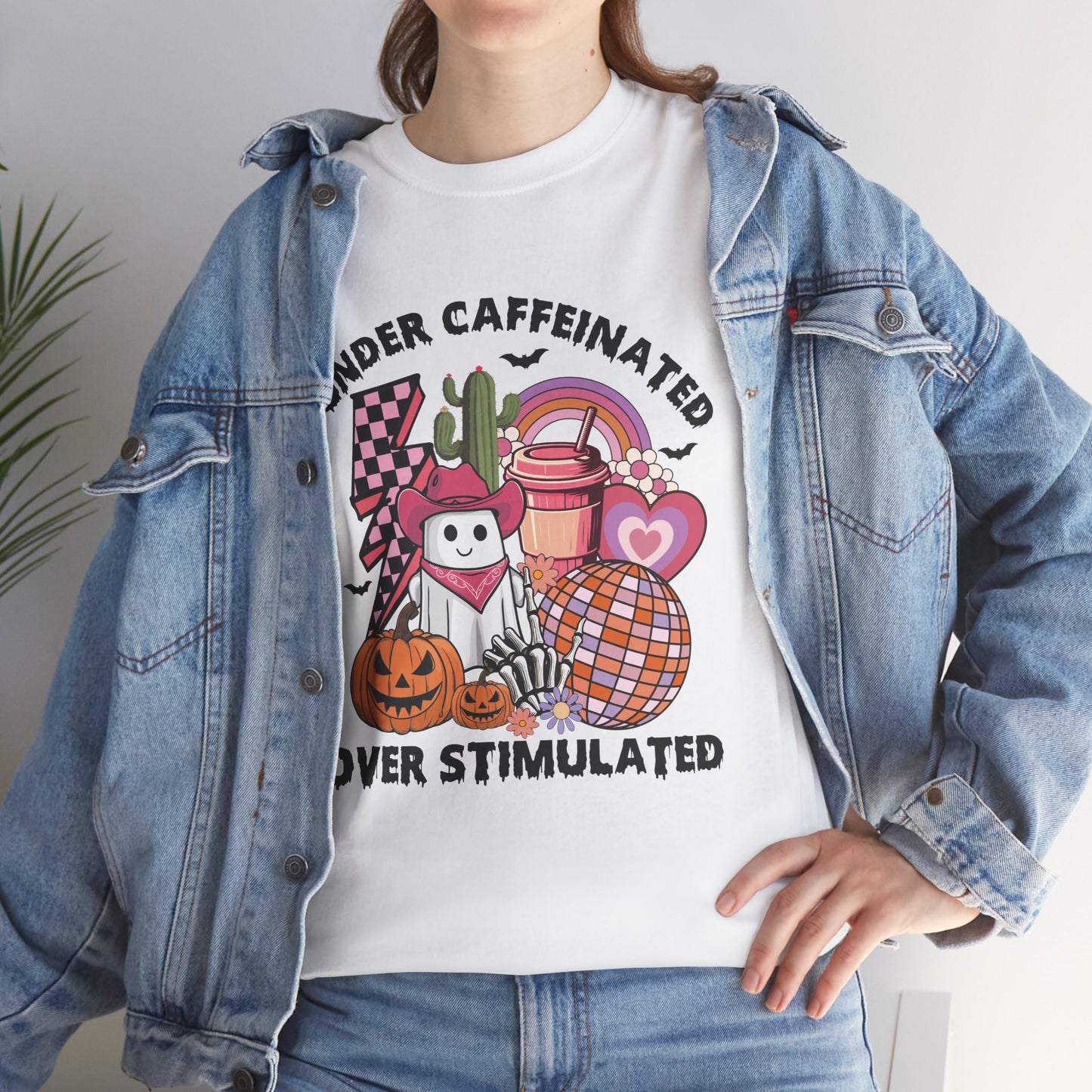Under Caffeinated Over Stimulated Women's Heavy Cotton T-Shirt