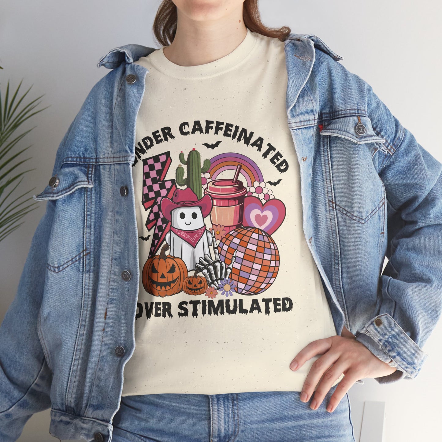 Under Caffeinated Over Stimulated Women's Heavy Cotton T-Shirt