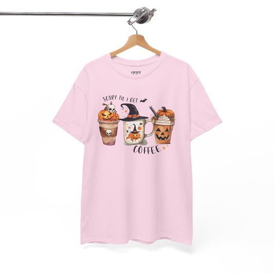 Scary Till I Get My Coffee II Unisex Heavy Cotton T-Shirt