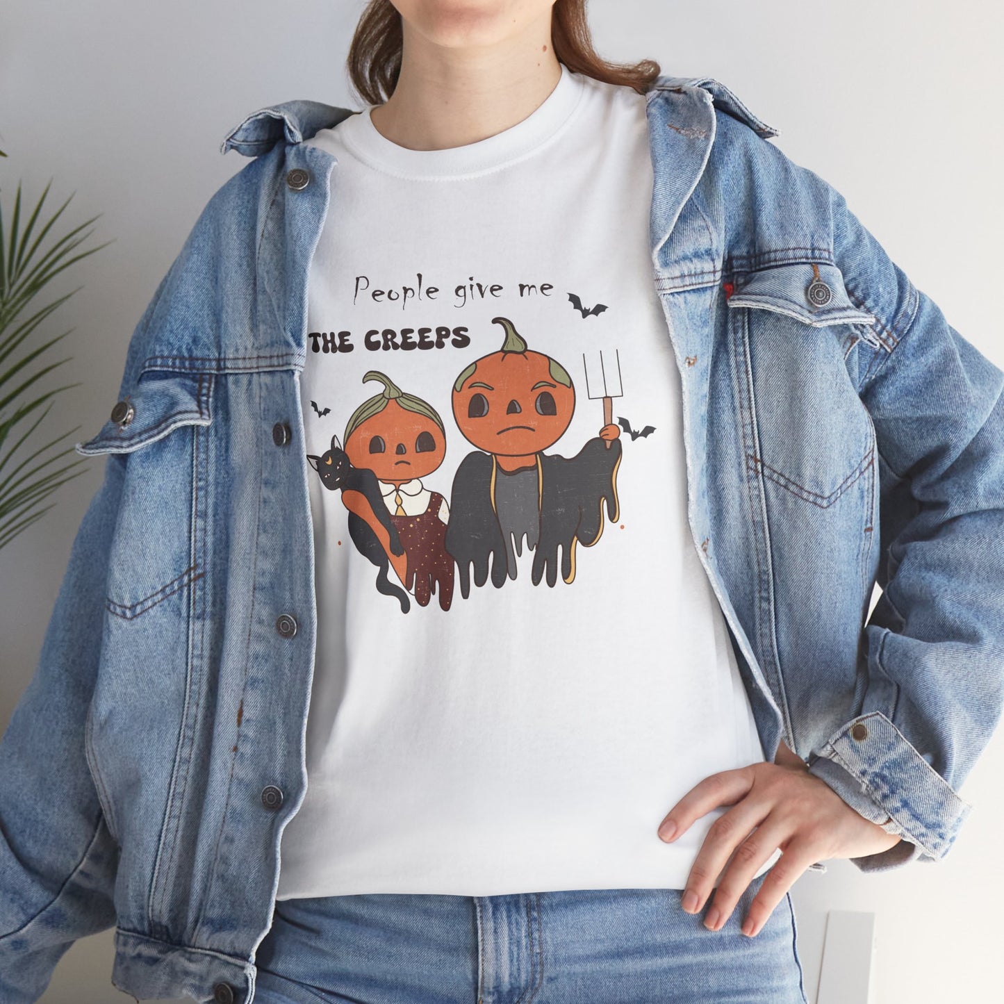 People Give Me The Creeps Unisex Heavy Cotton T-Shirt