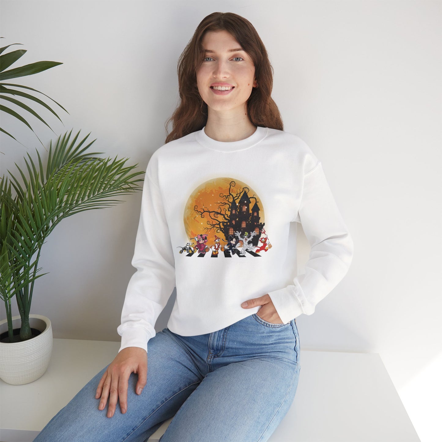 Haunted Crosswalk Unisex Heavy Blend Crewneck Sweatshirt