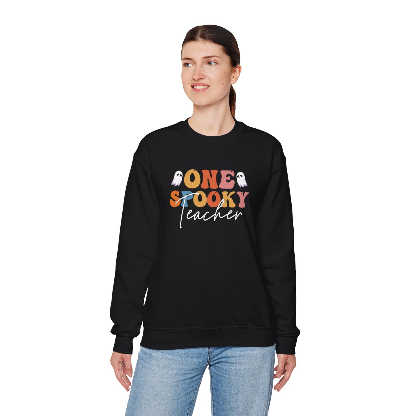 One Spooky Teacher Women’s Heavy Blend Crewneck Sweatshirt