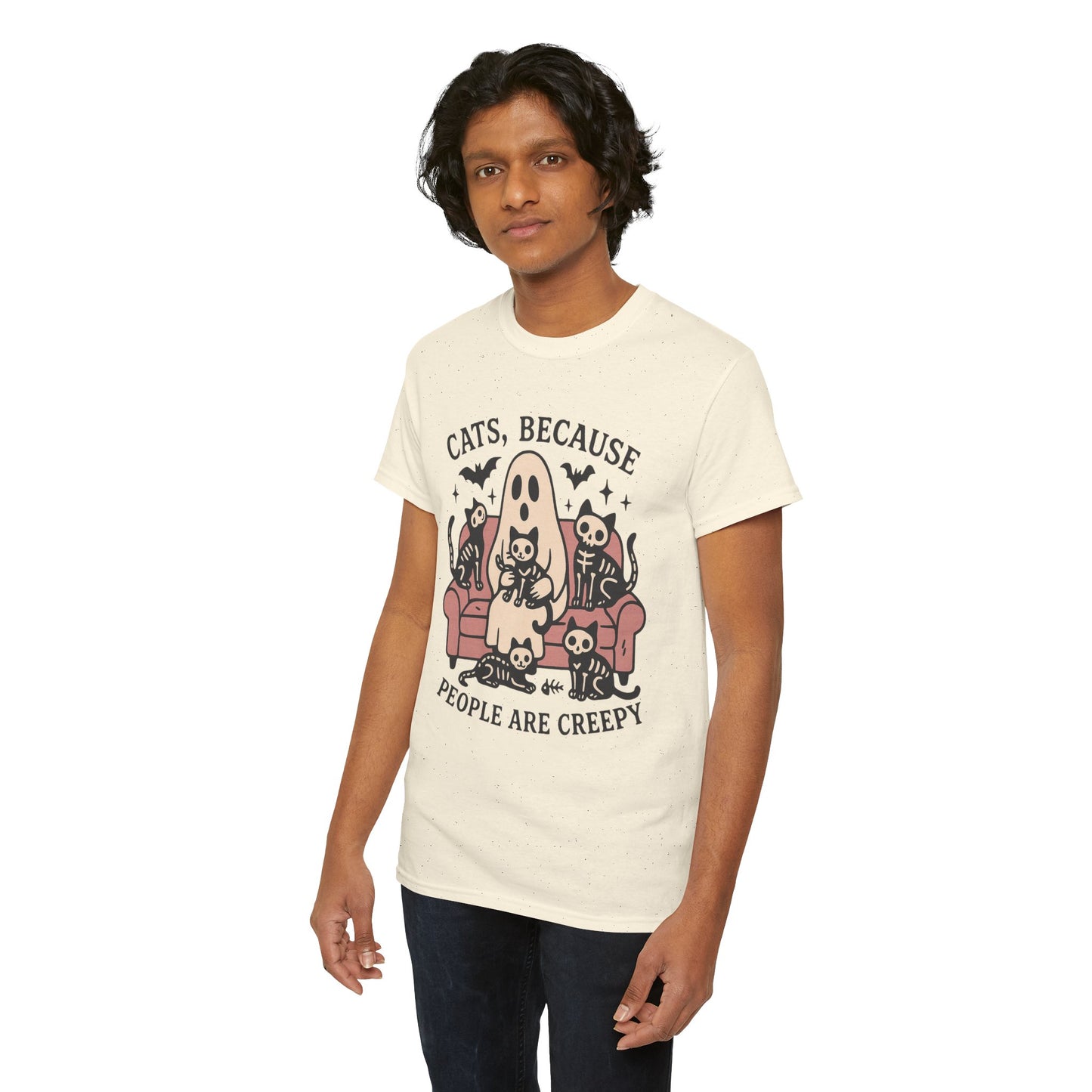 Cats Because People Are Creepy Unisex Heavy Cotton T-Shirt