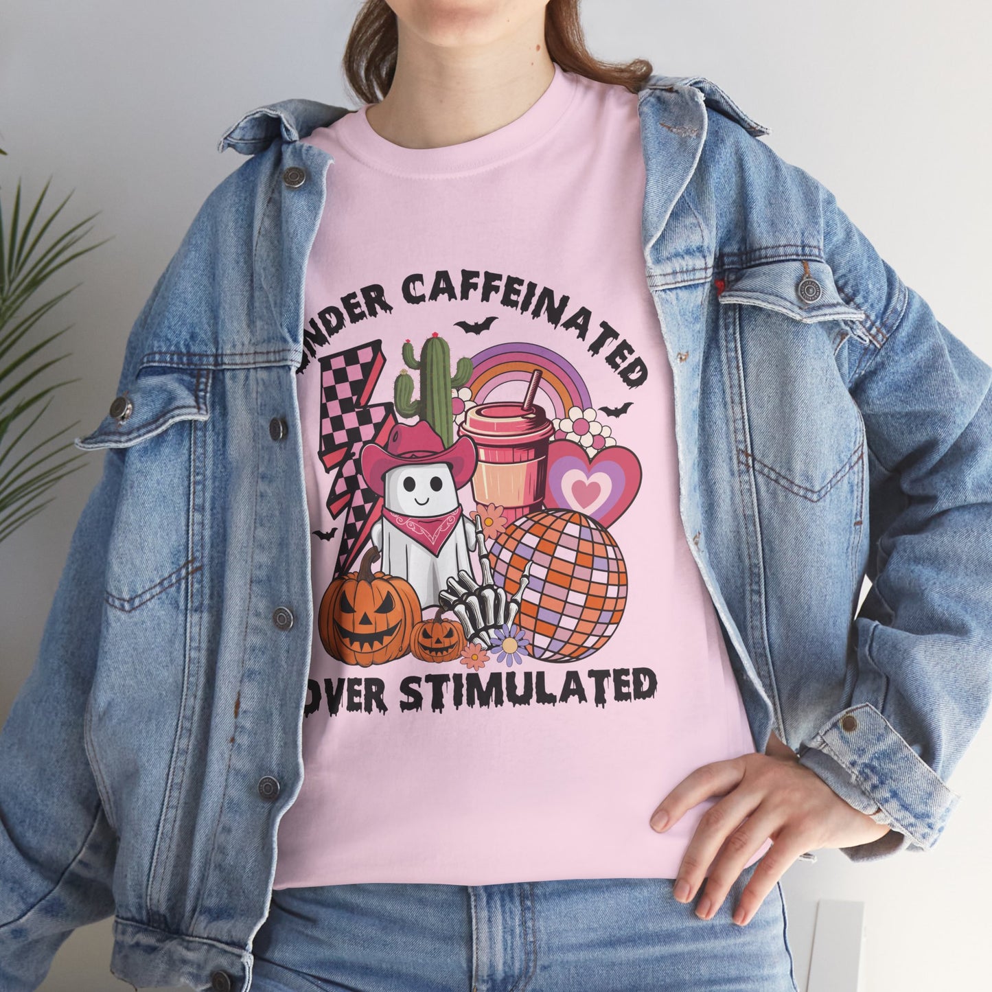 Under Caffeinated Over Stimulated Women's Heavy Cotton T-Shirt
