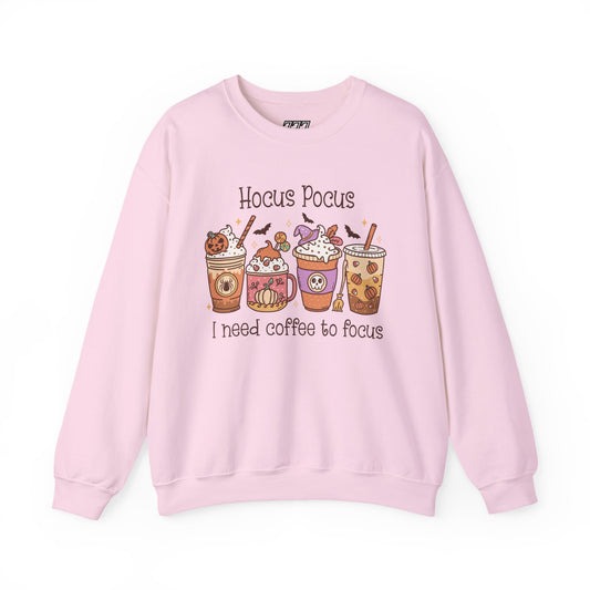 Hocus Pocus I Need Coffee To Focus Unisex Heavy Blend Crewneck Sweatshirt