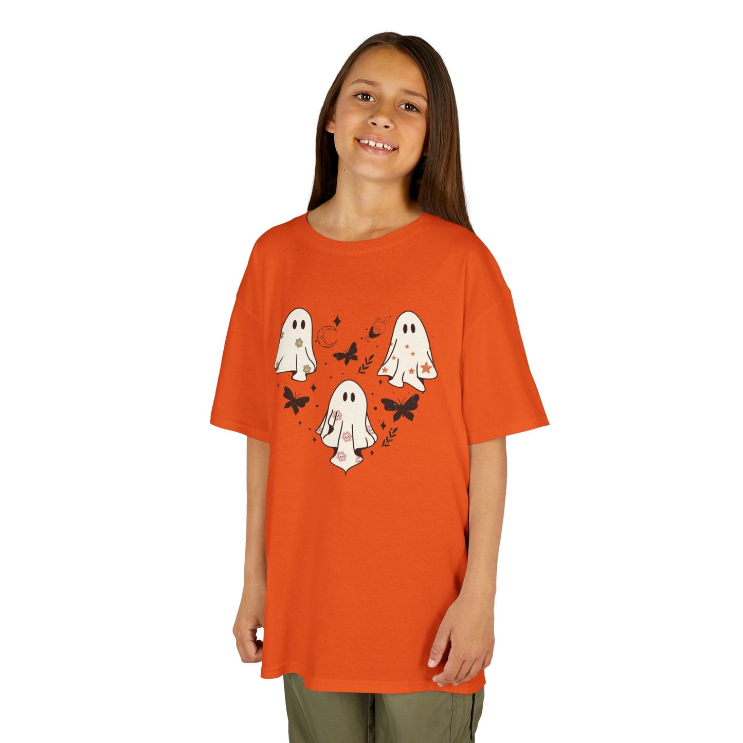 Little Ghost Heart Kids Heavy Cotton T-Shirt