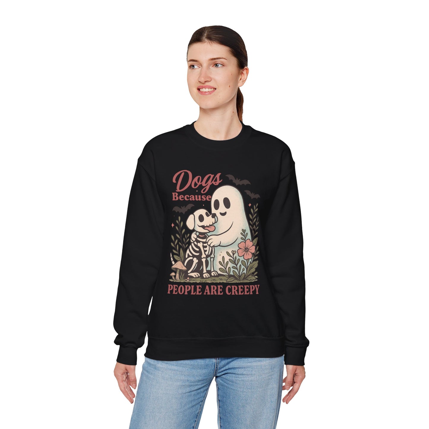 Dogs Because People Are Creepy Unisex Heavy Blend Crewneck Sweatshirt