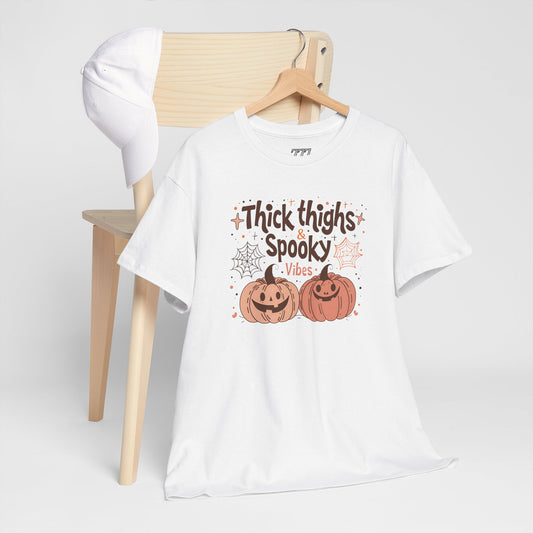 Thick Thighs & Spooky Vibes Women's Heavy Cotton T-Shirt