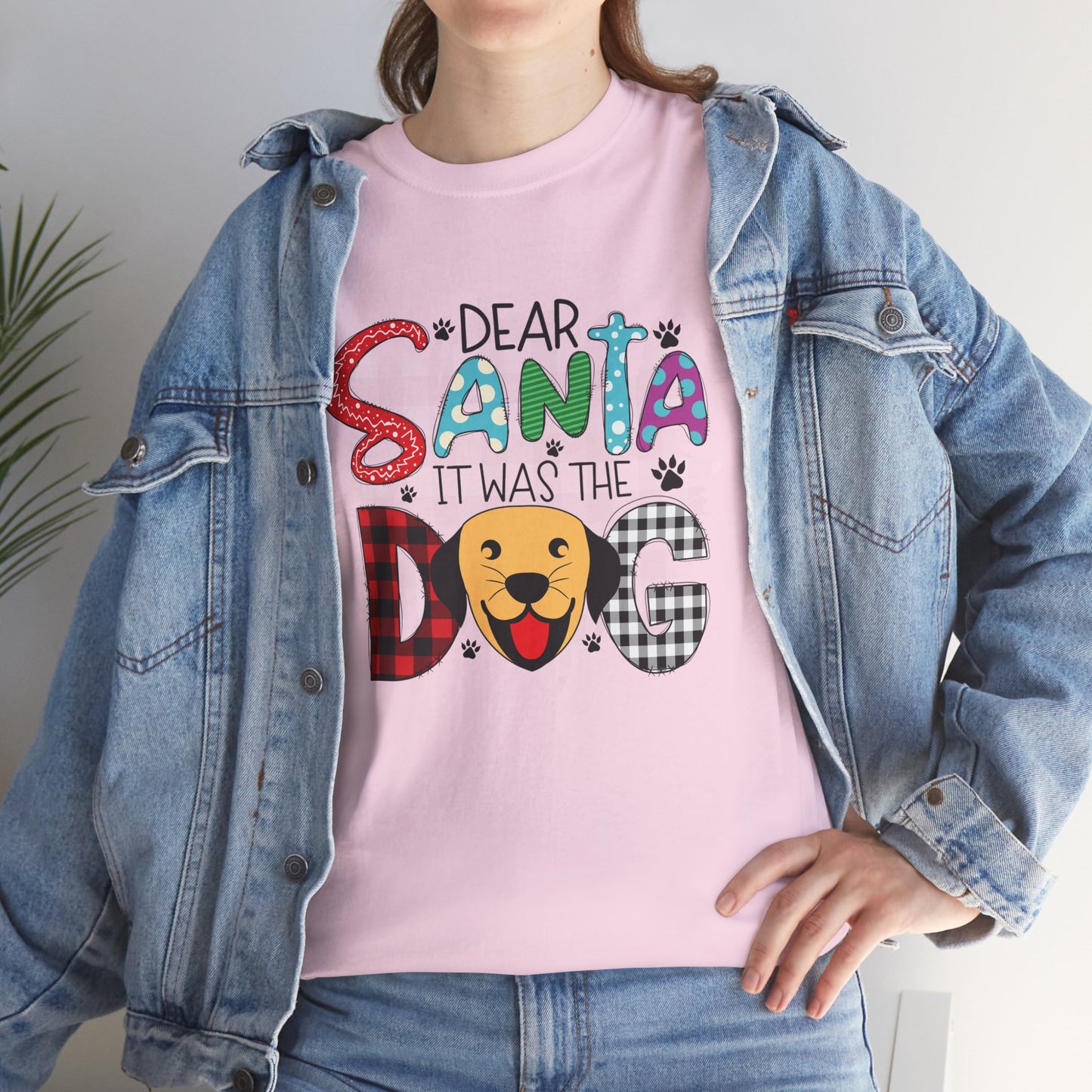 Dear Santa It Was The Dog Christmas T-Shirt – Funny Holiday Dog Lover Tee (Unisex)