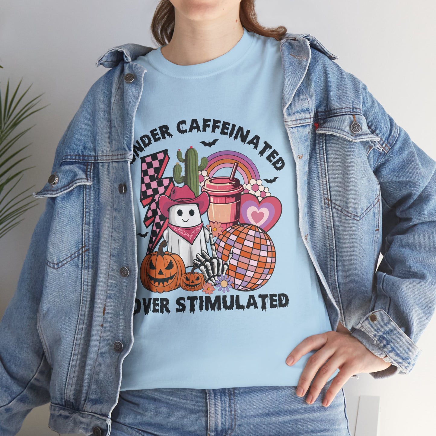 Under Caffeinated Over Stimulated Women's Heavy Cotton T-Shirt