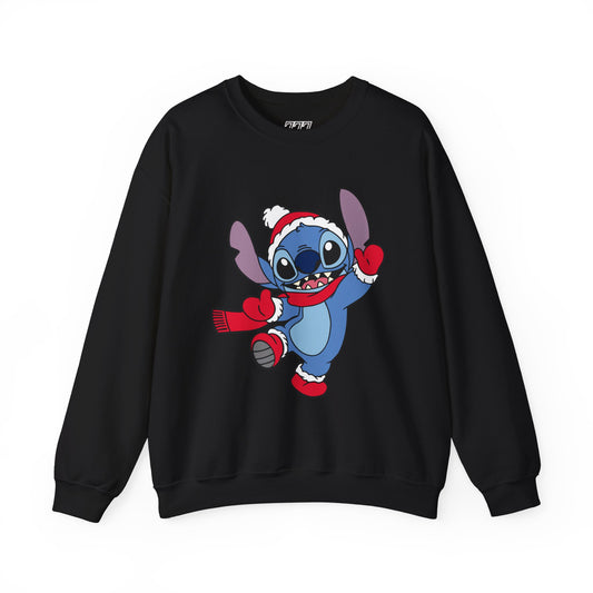 Festive Alien Christmas Crewneck – Cute Blue Alien Holiday Sweatshirt (Unisex)