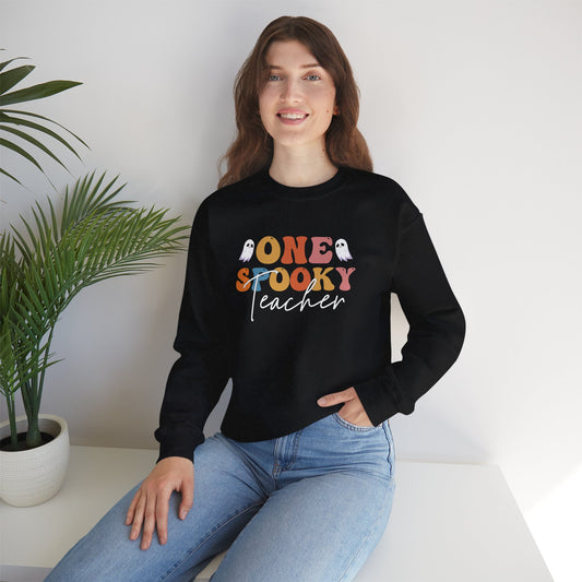 One Spooky Teacher Women’s Heavy Blend Crewneck Sweatshirt