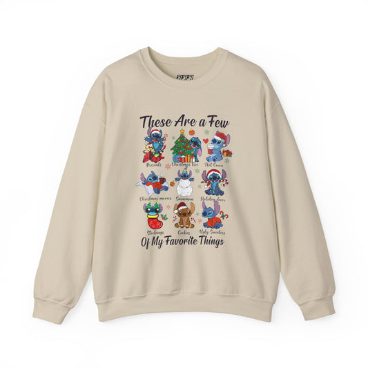 These Are a Few of My Favorite Things Christmas Characters Holiday Sweatshirt – Cute Festive Unisex Heavy Blend Crewneck
