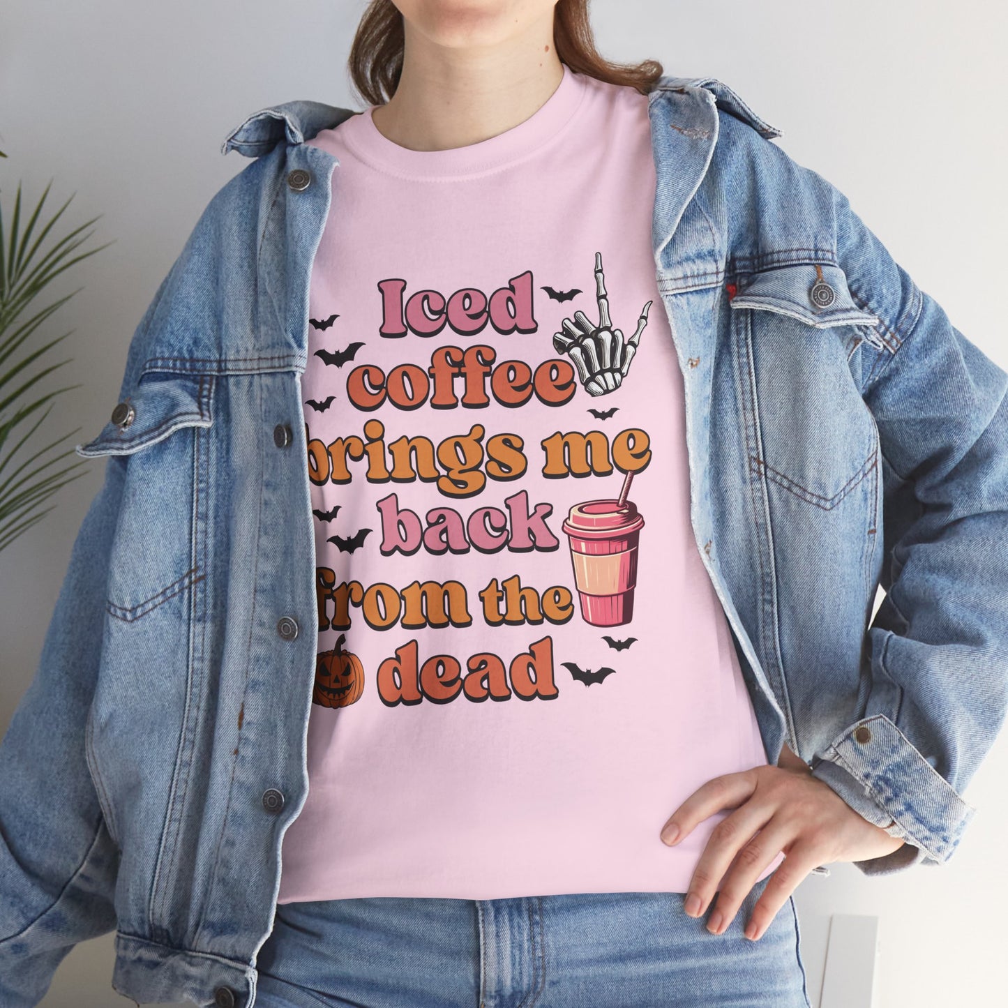 Iced Coffee Brings Me Back From The Dead Women's Heavy Cotton T-Shirt