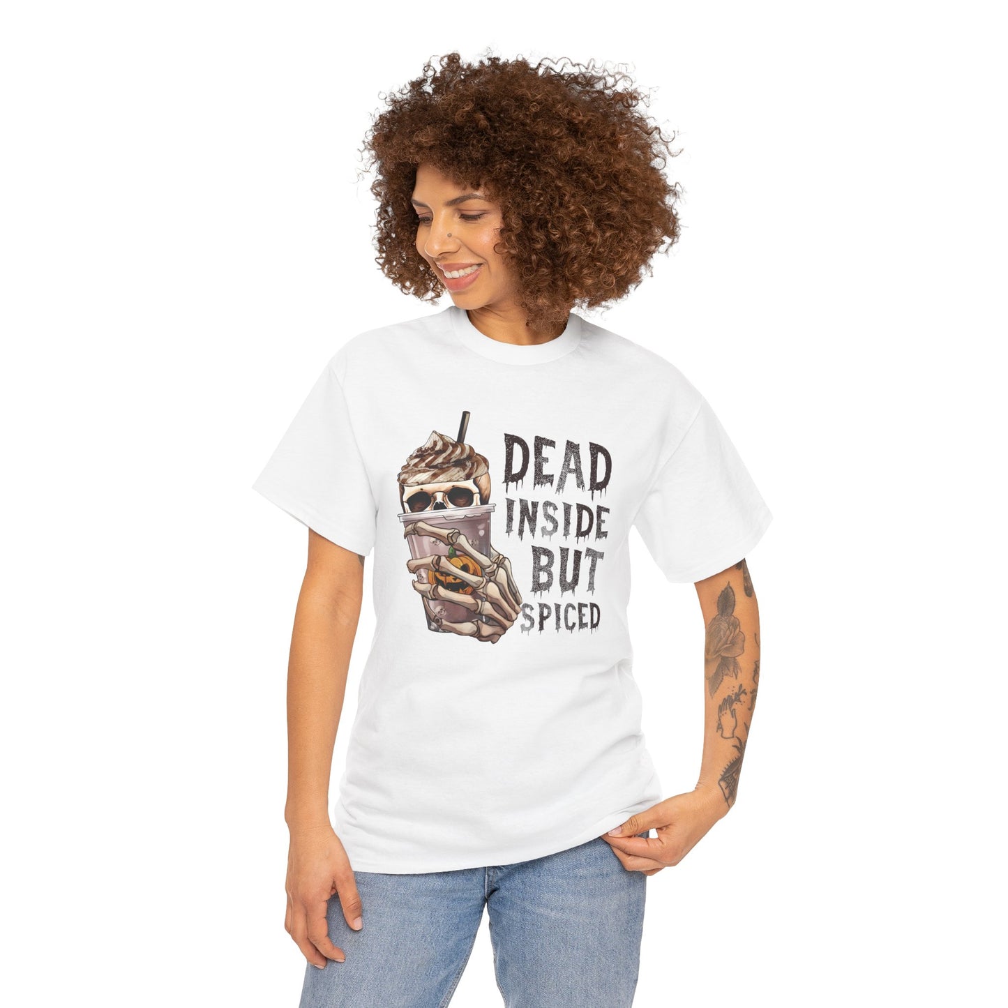 Dead Inside But Spiced Unisex Heavy Cotton T-Shirt