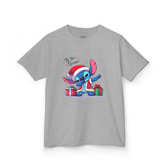 Tis the Season Blue Alien Christmas Kids T-Shirt – Cute Holiday Cartoon Tee