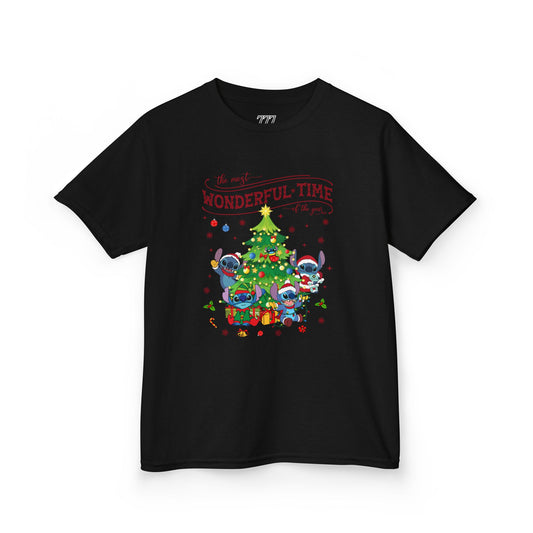 The Most Wonderful Time of the Year Kids Christmas Tee – Cute Holiday Characters Festive Kids Heavy Cotton T-Shirt