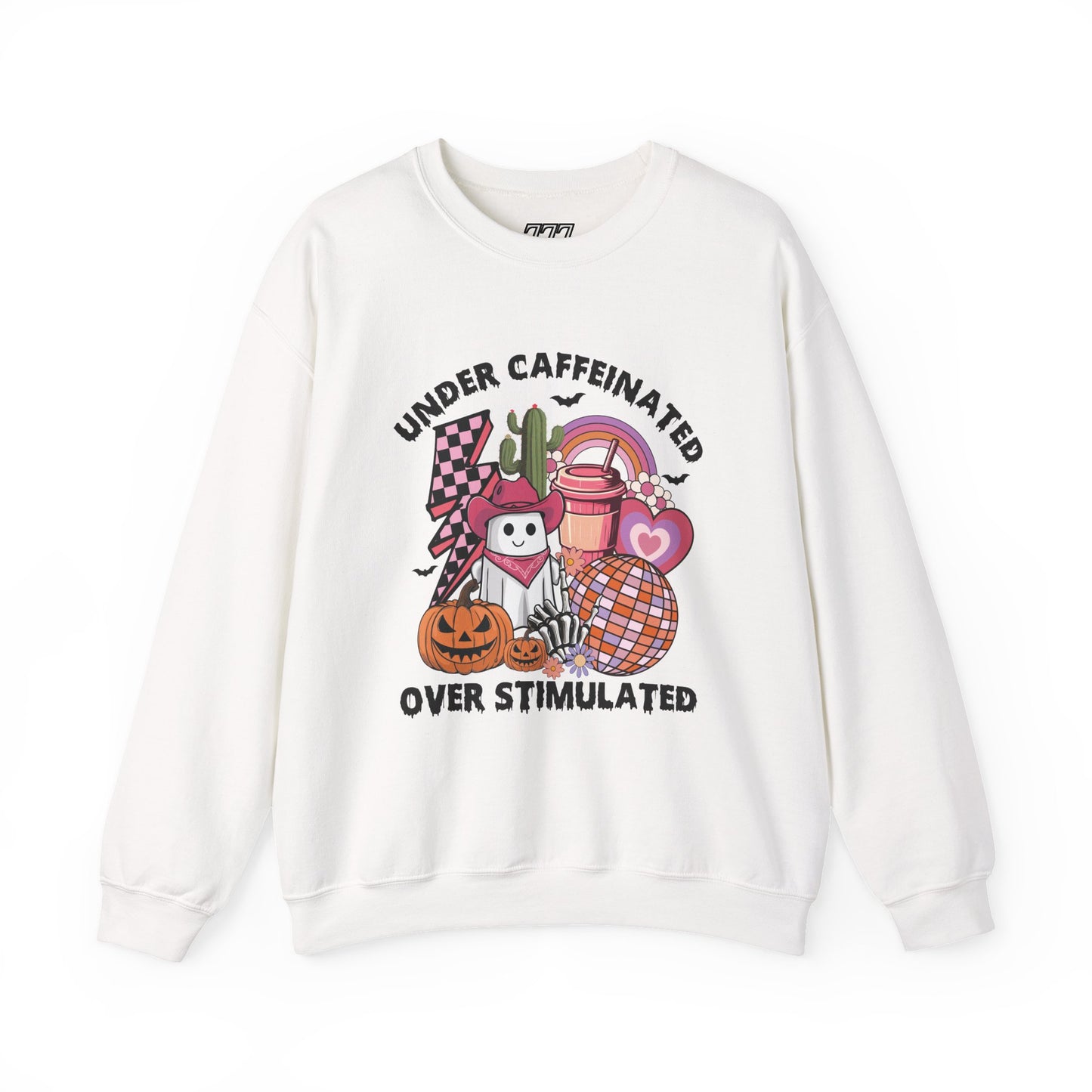 Under Caffeinated Over Stimulated Women's Heavy Blend Crewneck Sweatshirt