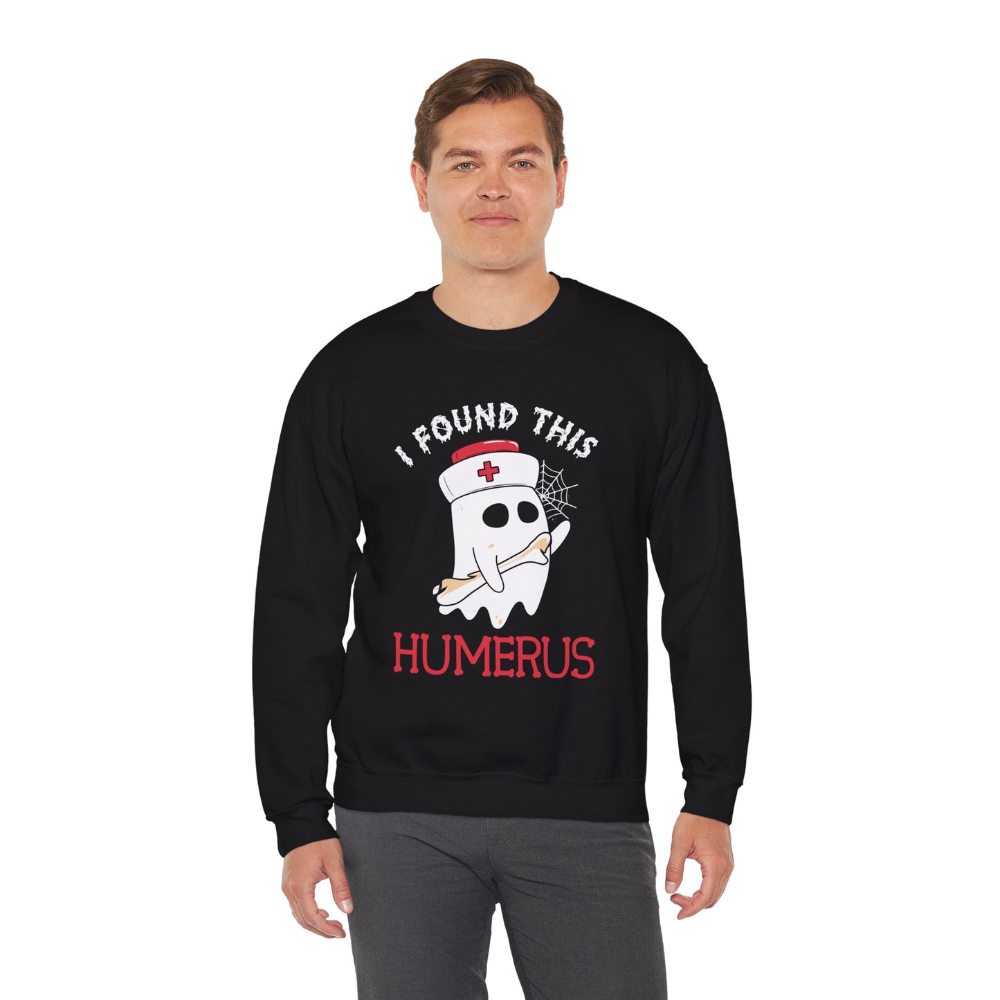 I Found This Humerus Unisex Heavy Blend Crewneck Sweatshirt