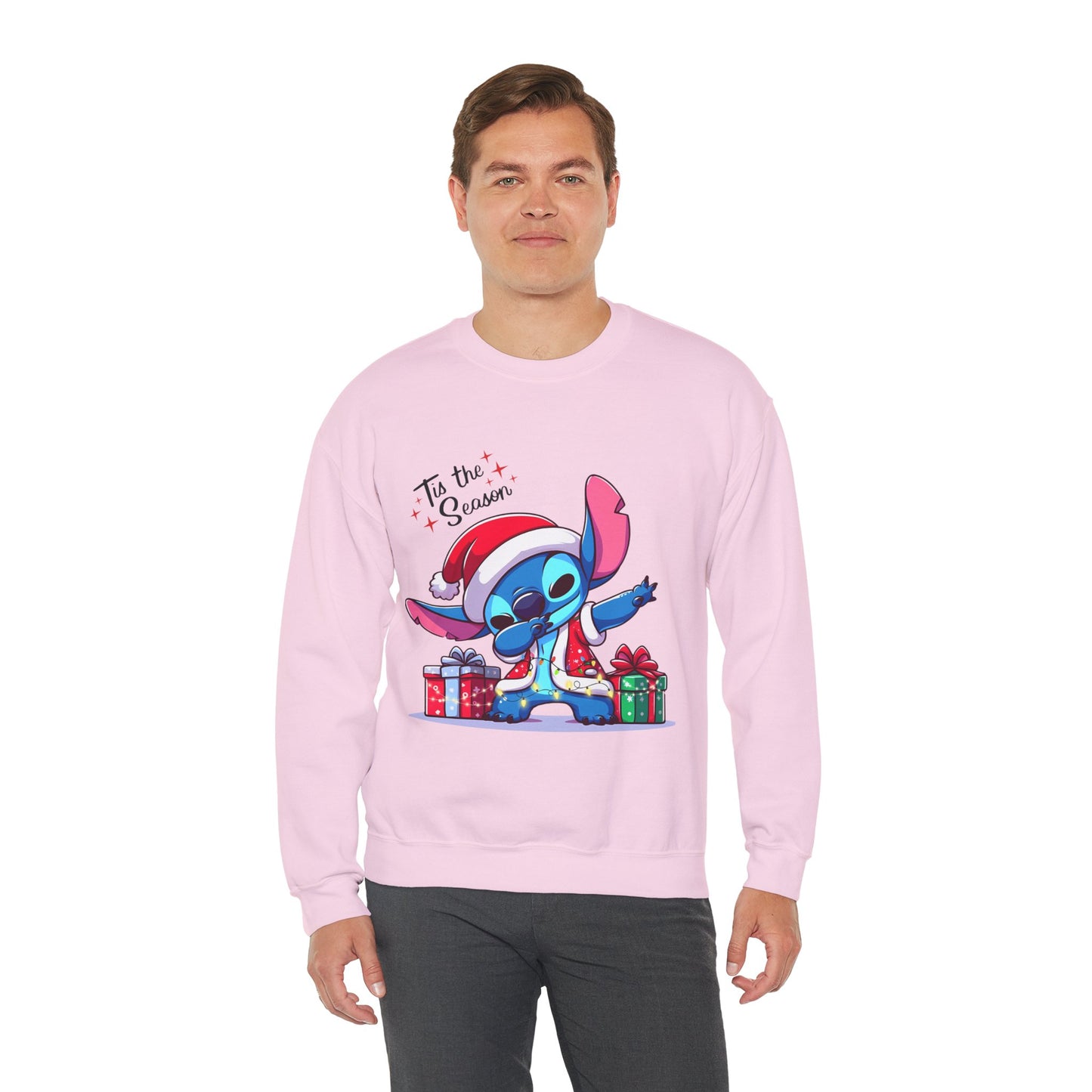 Tis the Season Blue Alien Christmas Unisex Heavy Blend Crewneck Sweatshirt – Cute Holiday Sweater