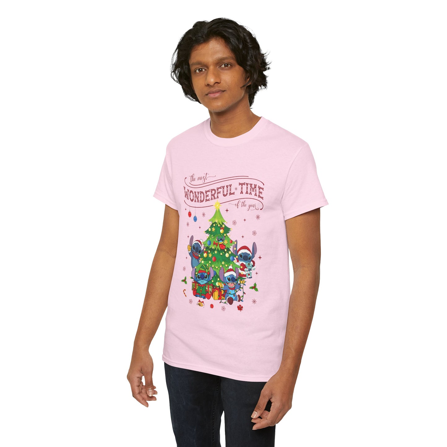 The Most Wonderful Time of the Year Christmas Tee – Cute Holiday Characters Festive Unisex Heavy Cotton T-Shirt
