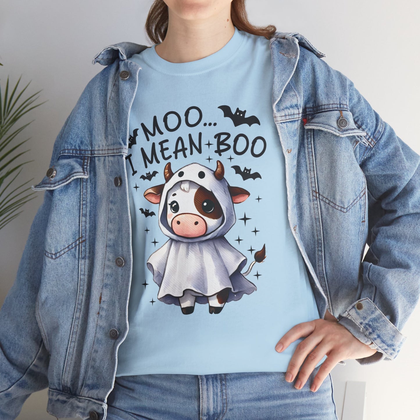 MOO...I Mean-BOO Unisex Heavy Cotton T-Shirt