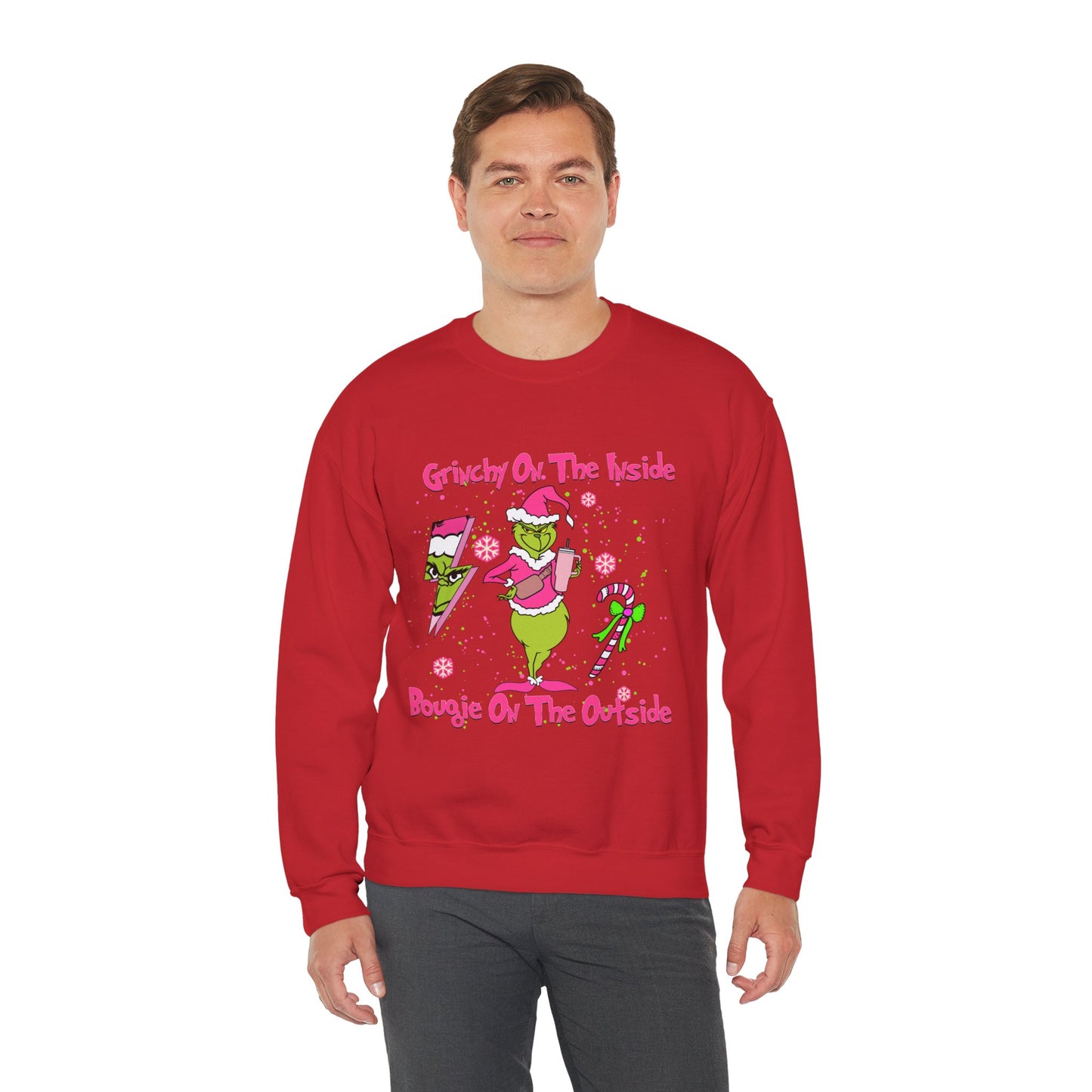 Grinchy On The Inside, Bougie On The Outside Unisex Heavy Blend Crewneck Sweatshirt
