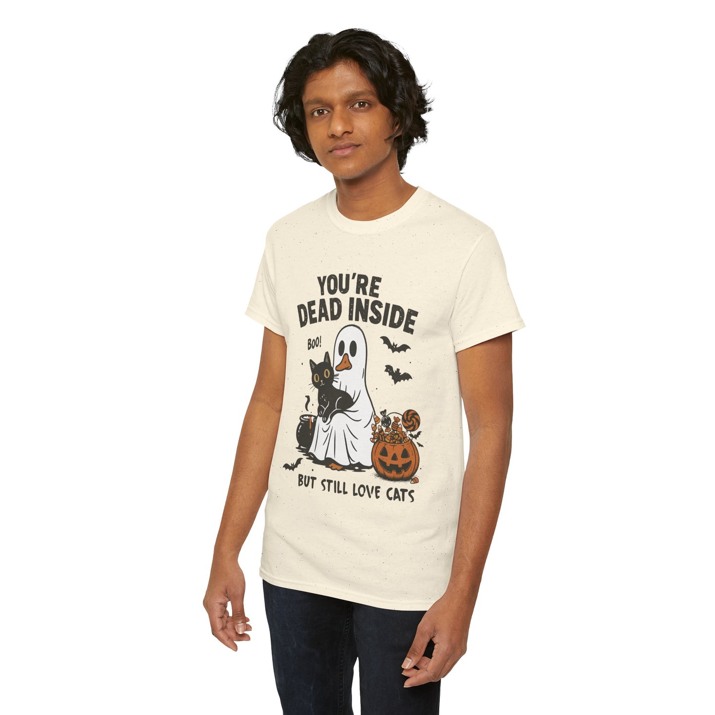 You're Dead Inside But Still Love Cats Unisex Heavy Cotton T-Shirt