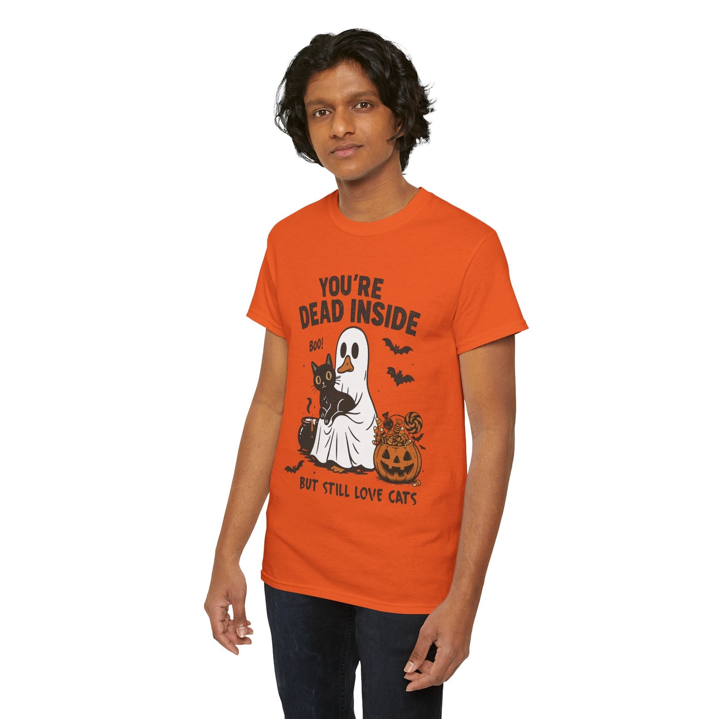 You're Dead Inside But Still Love Cats Unisex Heavy Cotton T-Shirt
