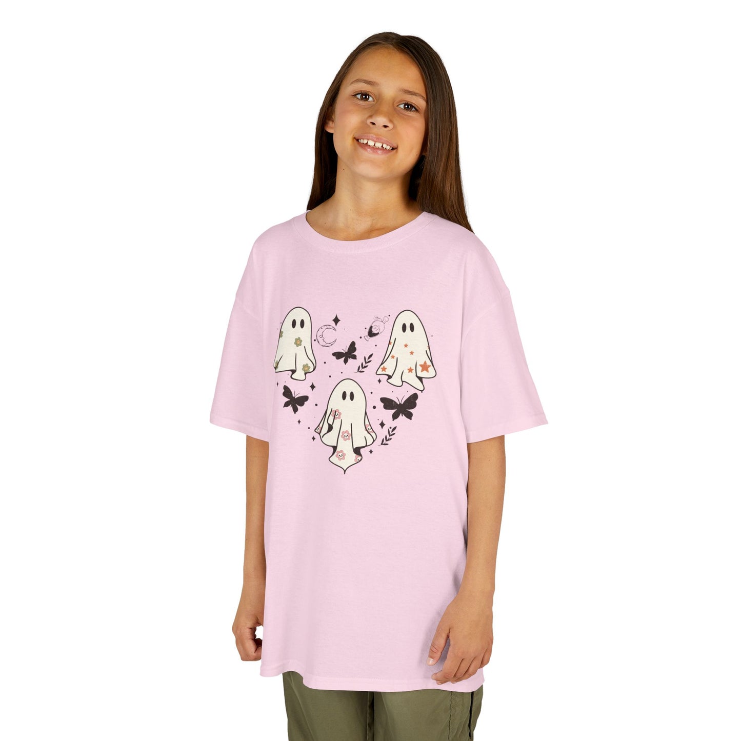 Little Ghost Heart Kids Heavy Cotton T-Shirt