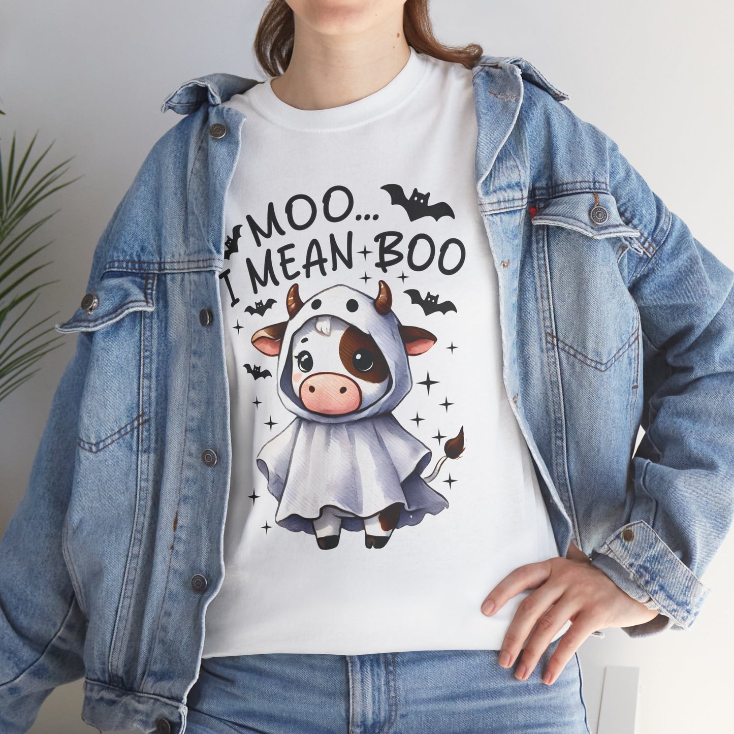 MOO...I Mean-BOO Unisex Heavy Cotton T-Shirt