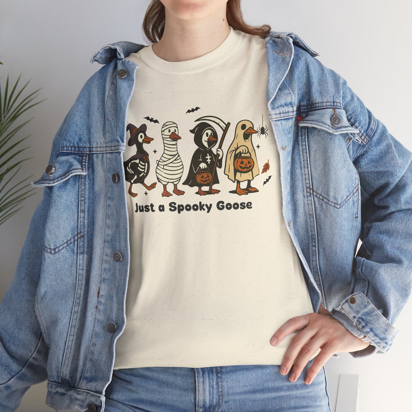 Just A Spooky Goose Unisex Heavy Cotton T-Shirt