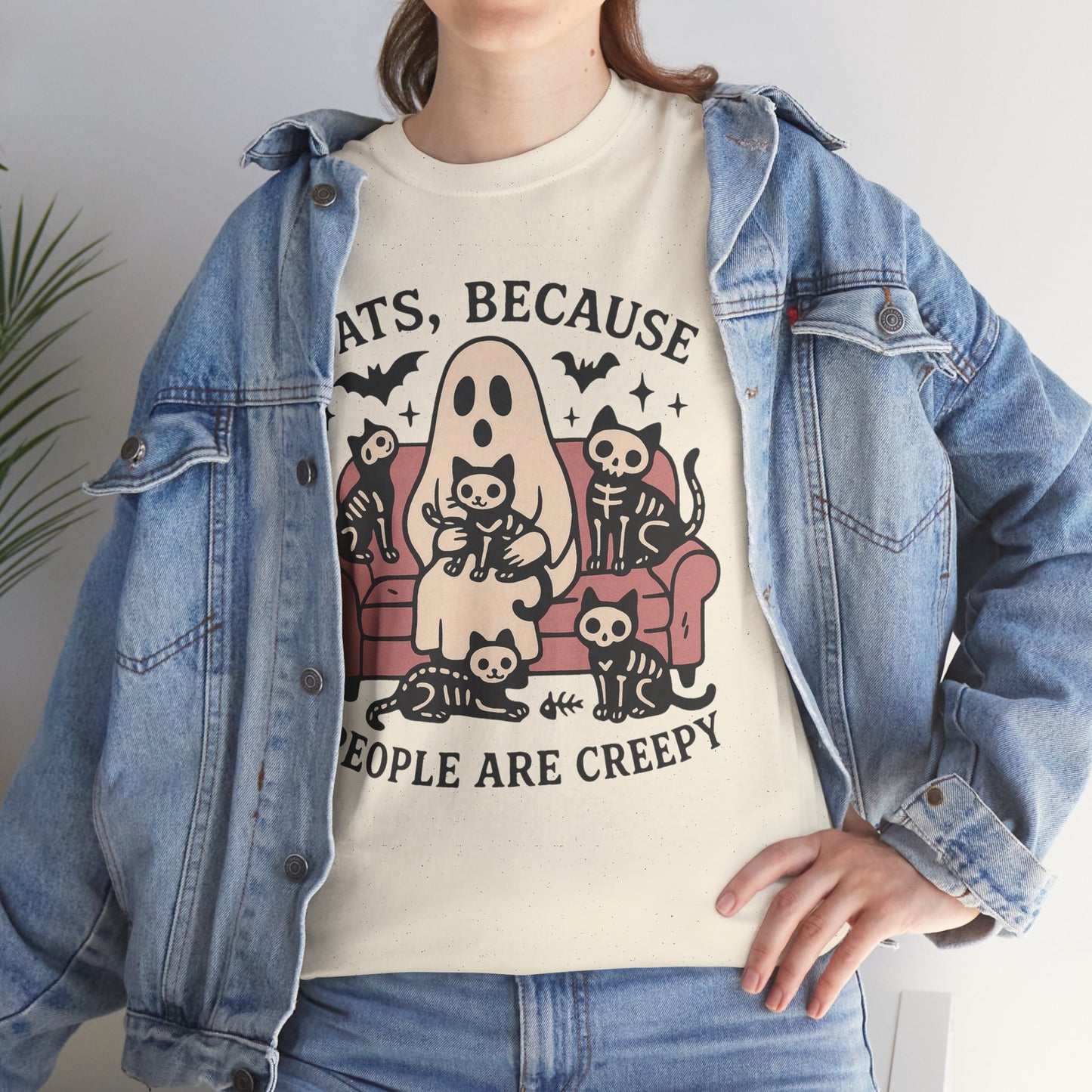 Cats Because People Are Creepy Unisex Heavy Cotton T-Shirt