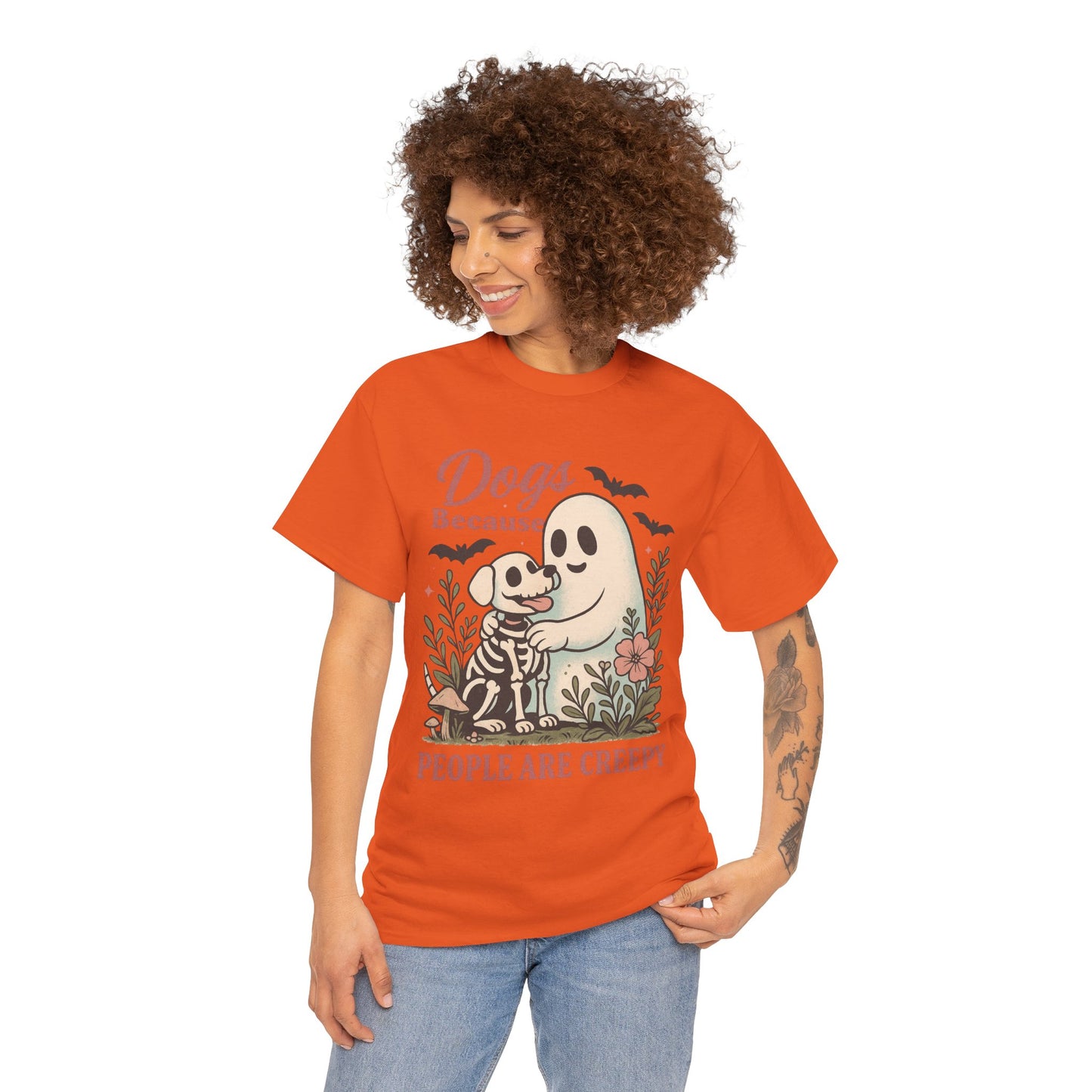 Dogs Because People Are Creepy Unisex Heavy Cotton T-Shirt