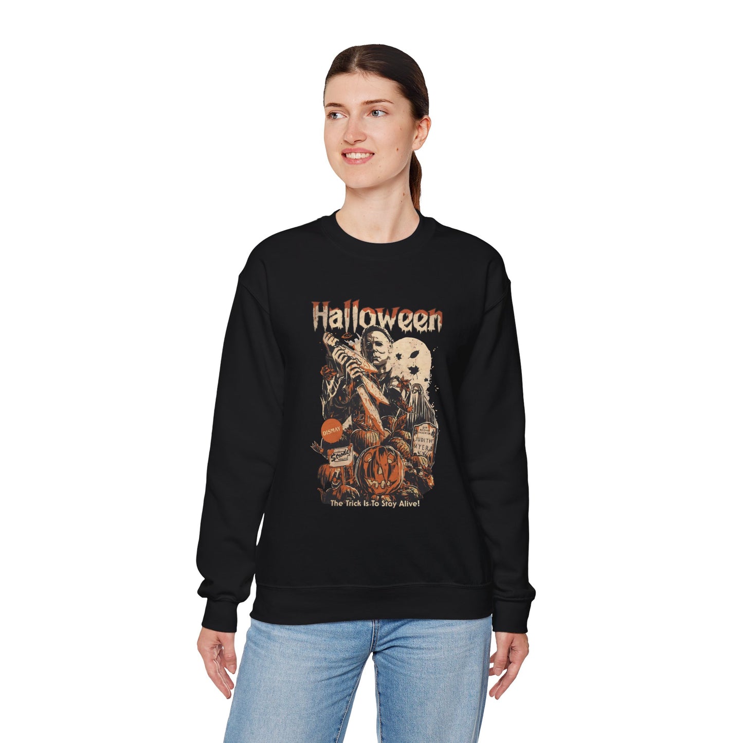 The Trick Is To Stay Alive Unisex Heavy Blend Crewneck Sweatshirt