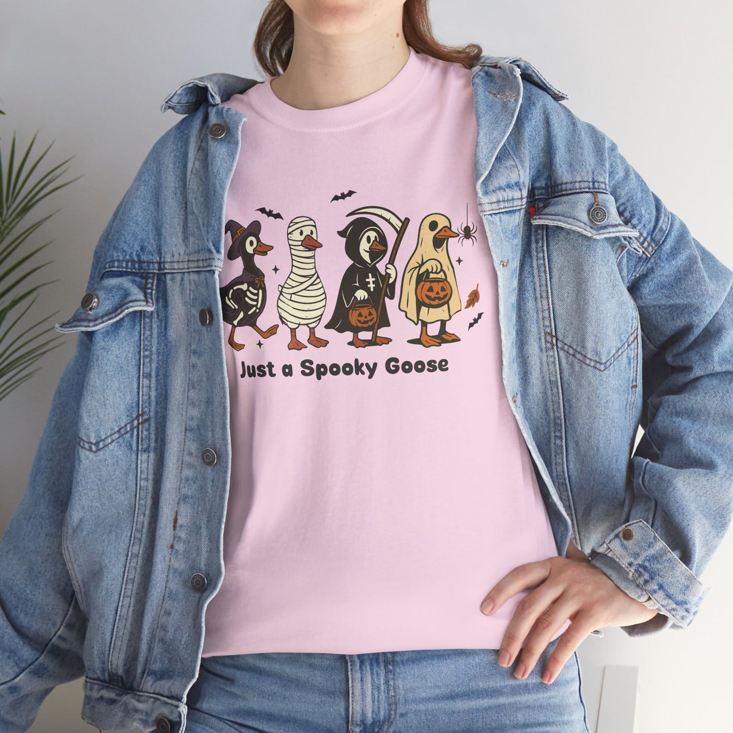 Just A Spooky Goose Unisex Heavy Cotton T-Shirt
