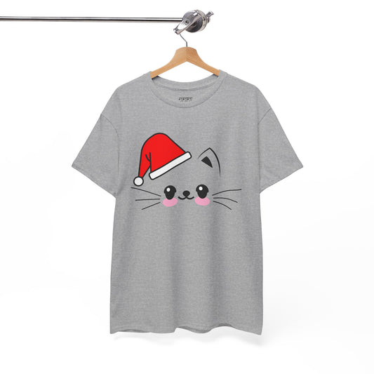 Cat Santa Christmas T-Shirt – Cute Kawaii Cat Holiday Tee (Unisex)