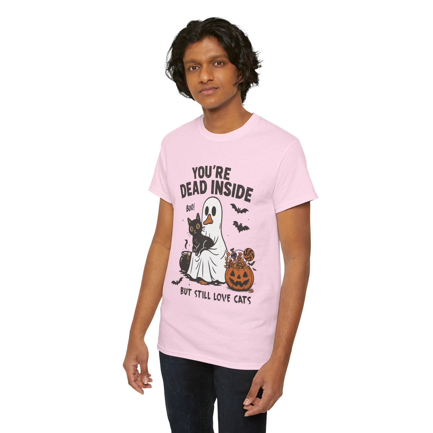 You're Dead Inside But Still Love Cats Unisex Heavy Cotton T-Shirt