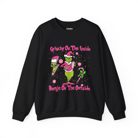 Grinchy On The Inside, Bougie On The Outside Unisex Heavy Blend Crewneck Sweatshirt