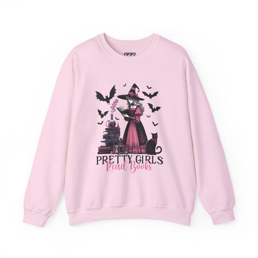 Pretty Girls Read Books Women's Heavy Blend Crewneck Sweatshirt