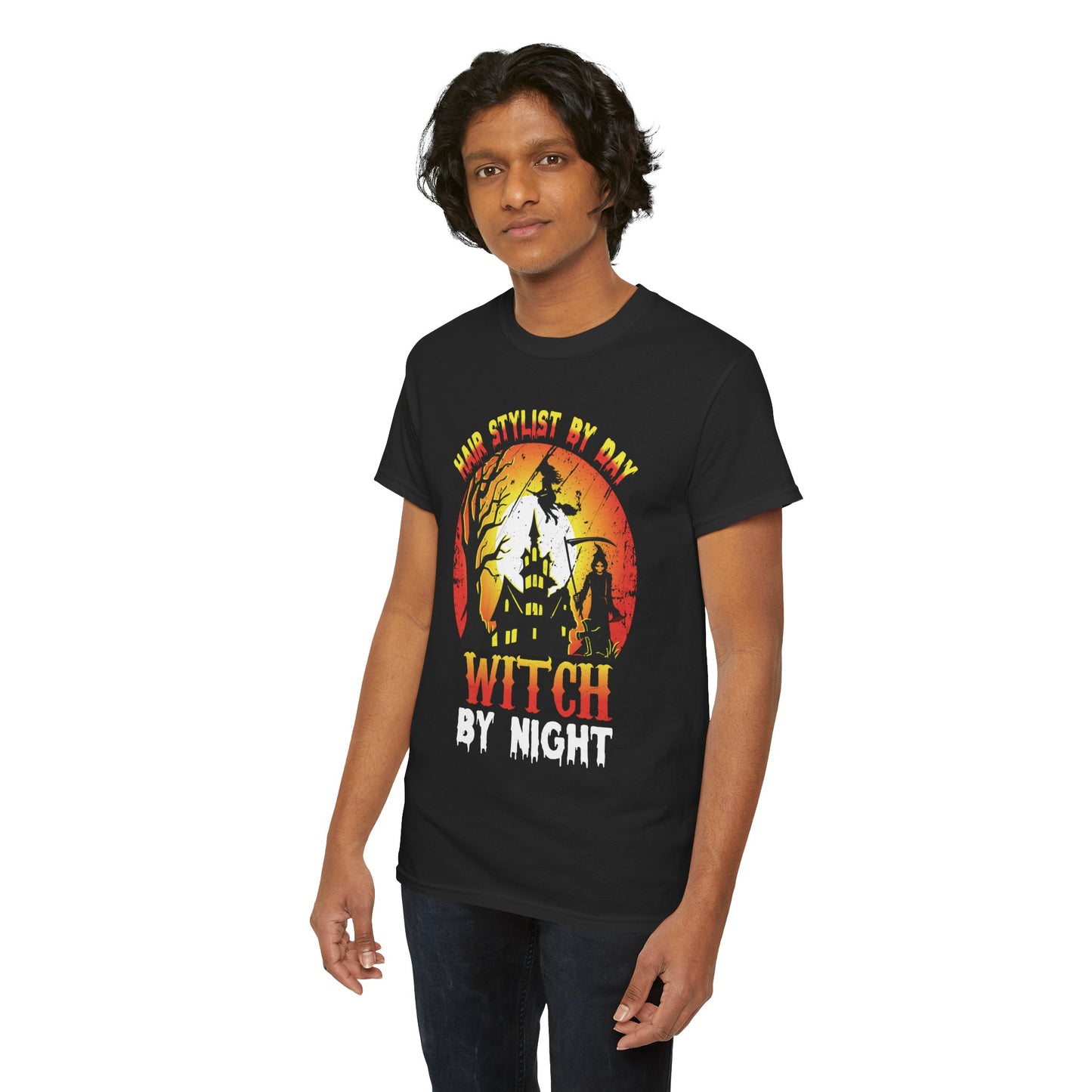 Hair Stylist By Day Witch By Night Women's Heavy Cotton T-Shirt