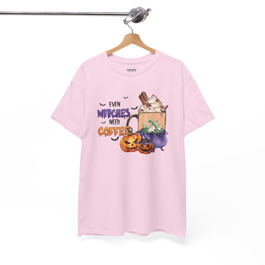 Even Witches Need Coffee Women's Heavy Cotton T-Shirt